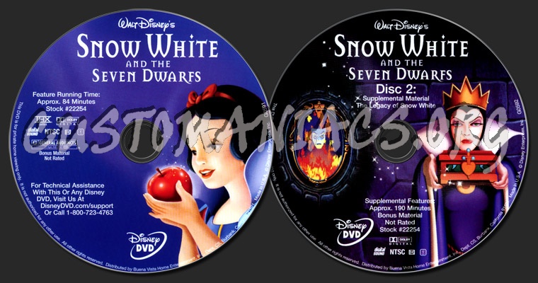 Snow White and the Seven Dwarfs dvd label