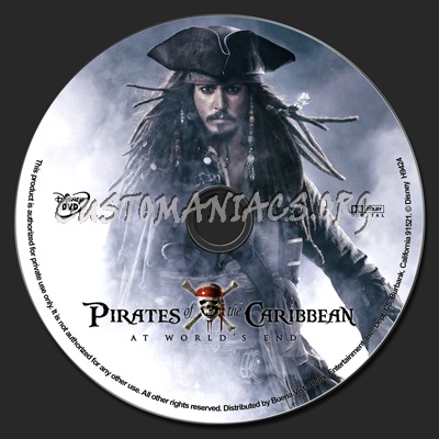 Pirates of the Caribbean At World's End dvd label