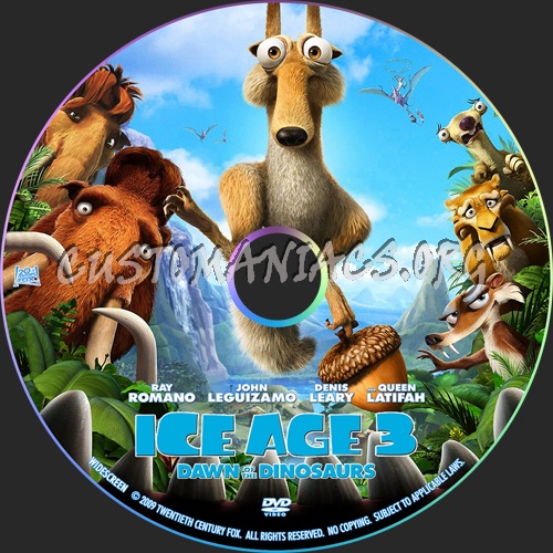 Ice Age 3 Dawn Of The Dinosaurs dvd label