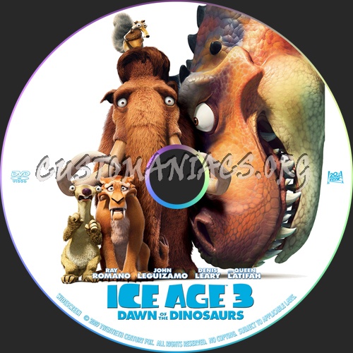 Ice Age 3 Dawn Of The Dinosaurs dvd label