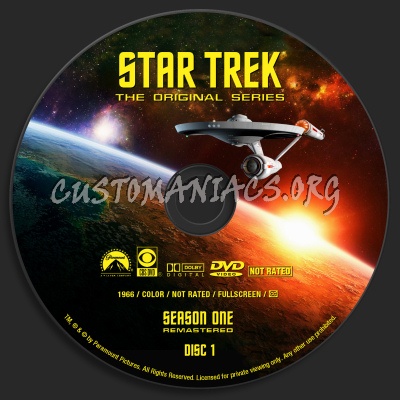 Star Trek - The Original Series Season One  Remastered dvd label