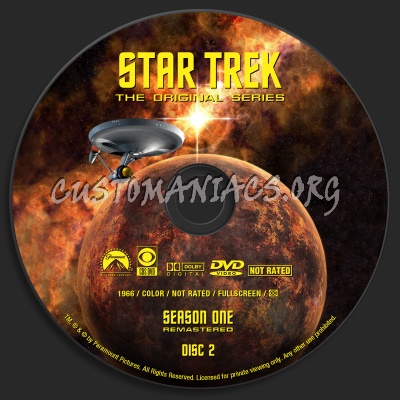 Star Trek - The Original Series Season One  Remastered dvd label