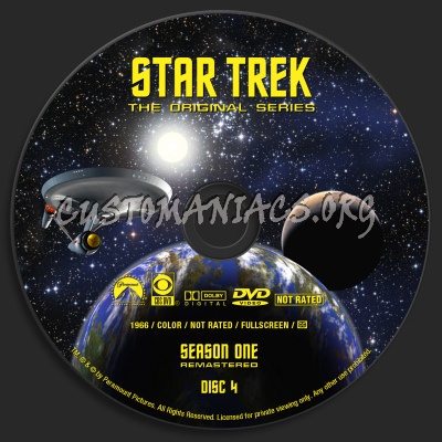 Star Trek - The Original Series Season One  Remastered dvd label