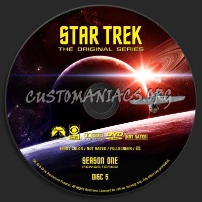 Star Trek - The Original Series Season One  Remastered dvd label