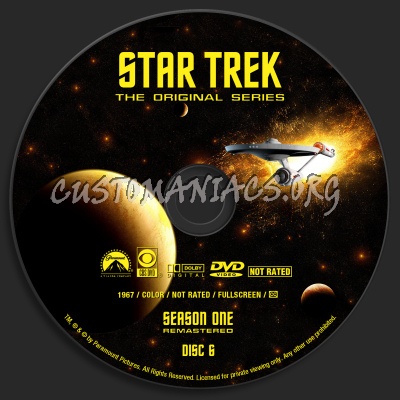 Star Trek - The Original Series Season One  Remastered dvd label