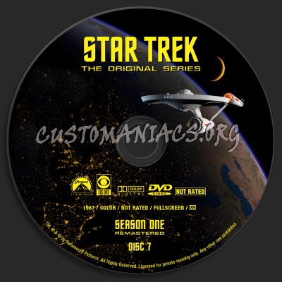 Star Trek - The Original Series Season One  Remastered dvd label
