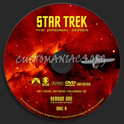 Star Trek - The Original Series Season One  Remastered dvd label