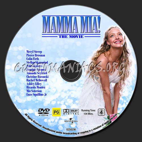 Mamma Mia! The Movie dvd label