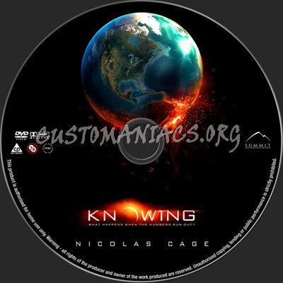 Knowing dvd label