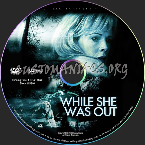 While She Was Out dvd label
