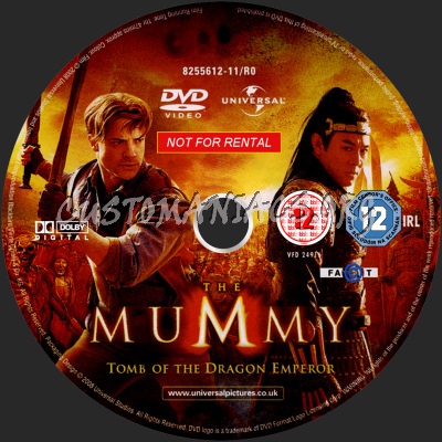 The Mummy - Tomb of The Dragon Emperor dvd label