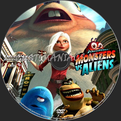 Monsters Vs Aliens dvd label