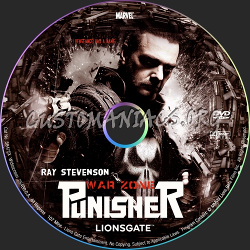 Punisher: War Zone dvd label