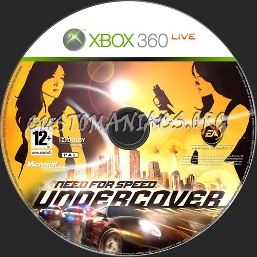 Need For Speed Undercover dvd label