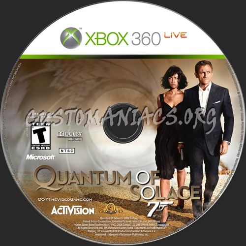 James Bond Quantum Of Solace dvd label