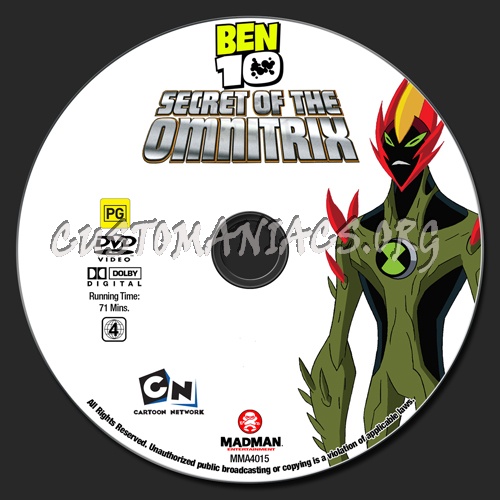Ben 10 - Secret Of The Omnitrix dvd label