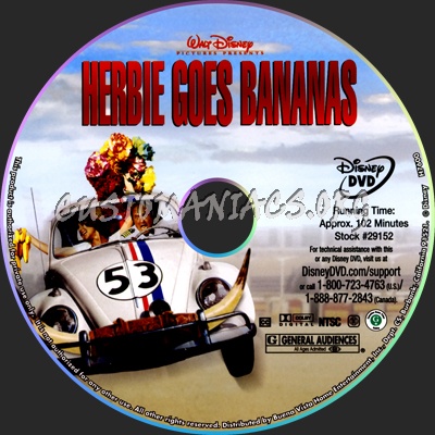 Herbie Goes Bananas dvd label