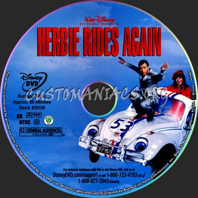 Herbie Rides Again dvd label