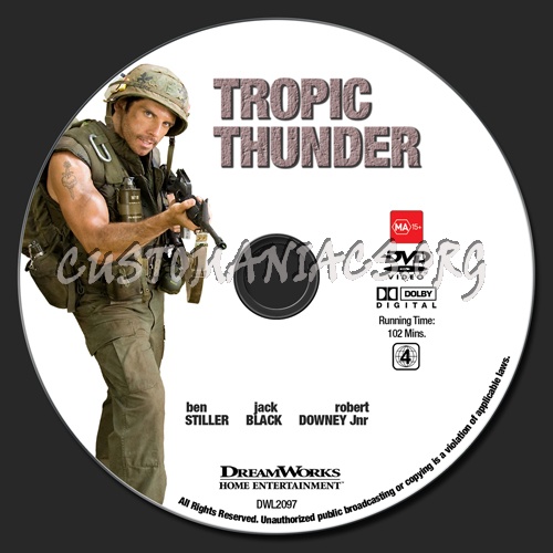 Tropic Thunder dvd label