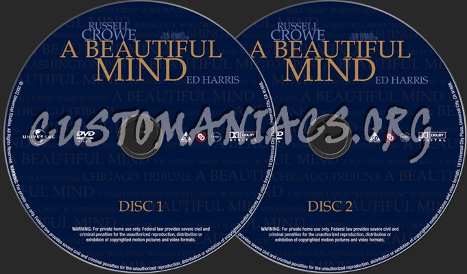 A Beautiful Mind dvd label