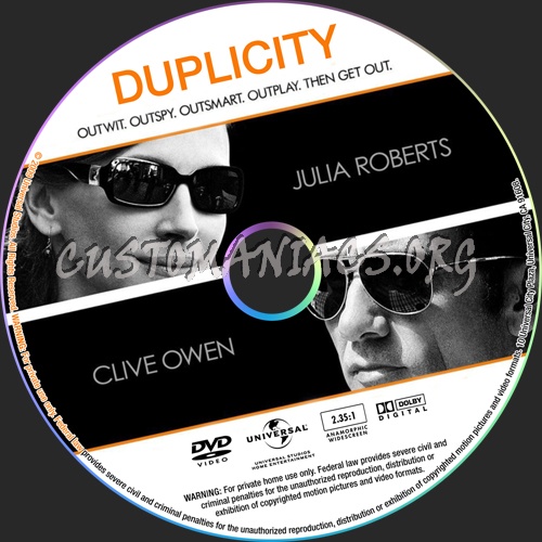 Duplicity dvd label