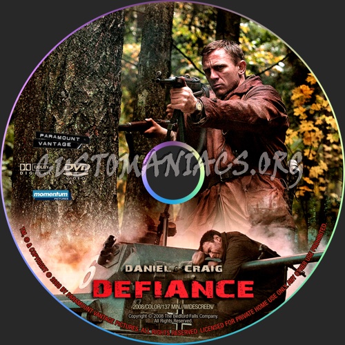 Defiance dvd label