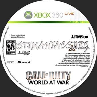 Call Of Duty World At War dvd label