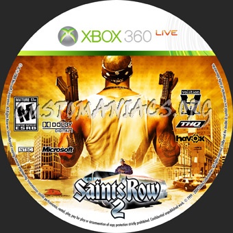 Saints Row 2 dvd label