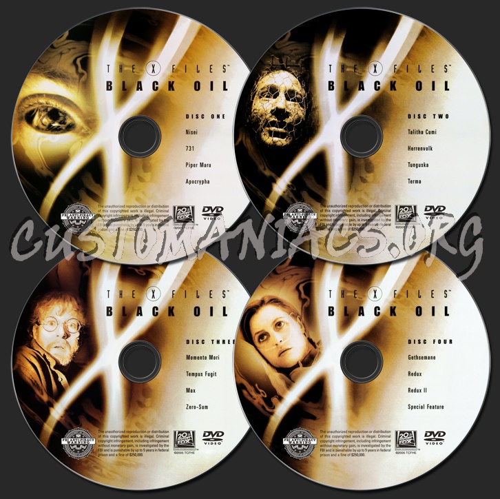 X-Files Mythology Volume 2 Black Oil dvd label