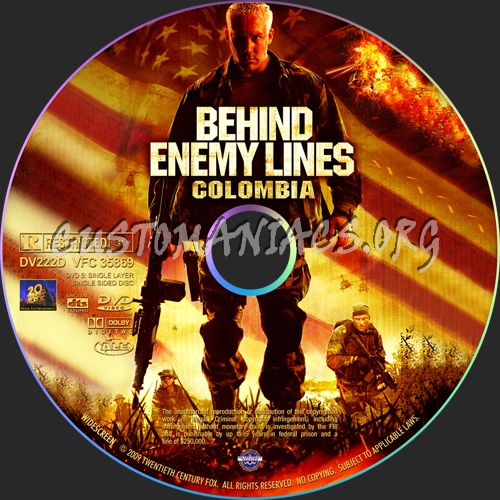 Behind Enemy Lines Colombia dvd label