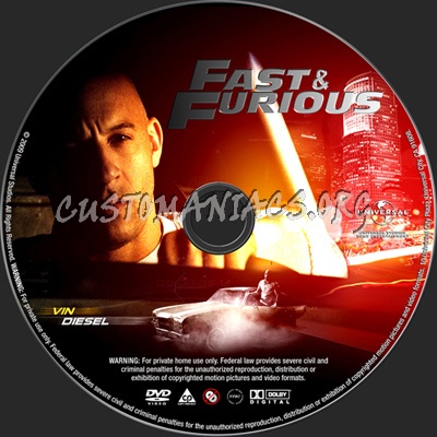 Fast & Furious 2009 dvd label