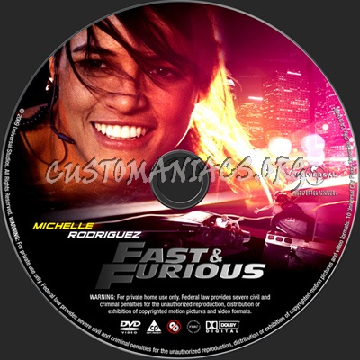 Fast & Furious 2009 dvd label