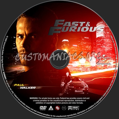 Fast & Furious 2009 dvd label