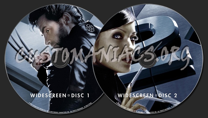 X-Men 1, 2 & 3 dvd label