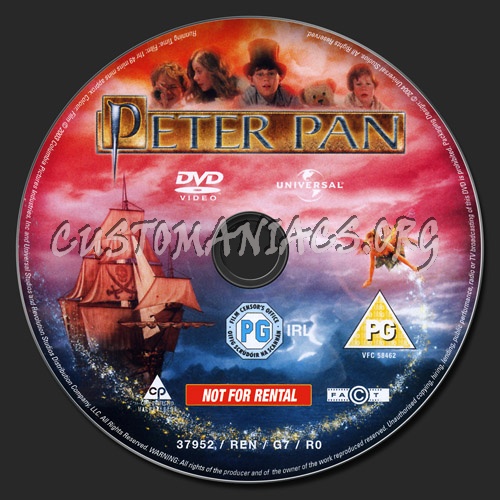 Peter Pan dvd label