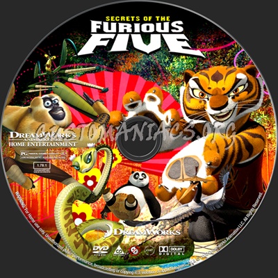 Kung Fu Panda Secrets of the Furious Five dvd label