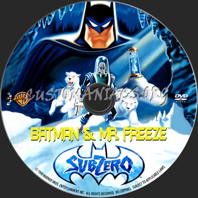 Batman & Mr Freeze SubZero dvd label