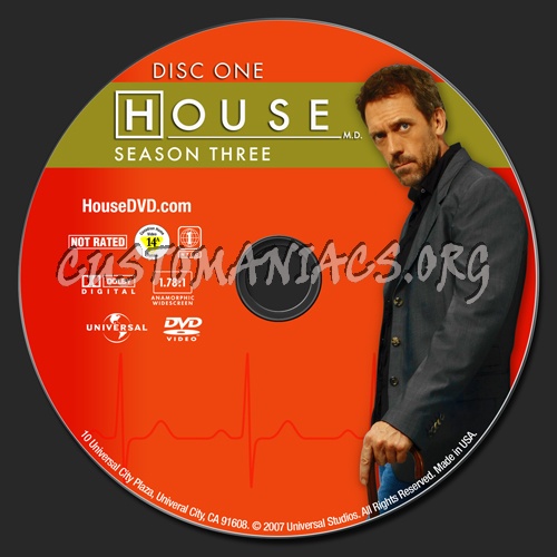House MD Season 3 dvd label