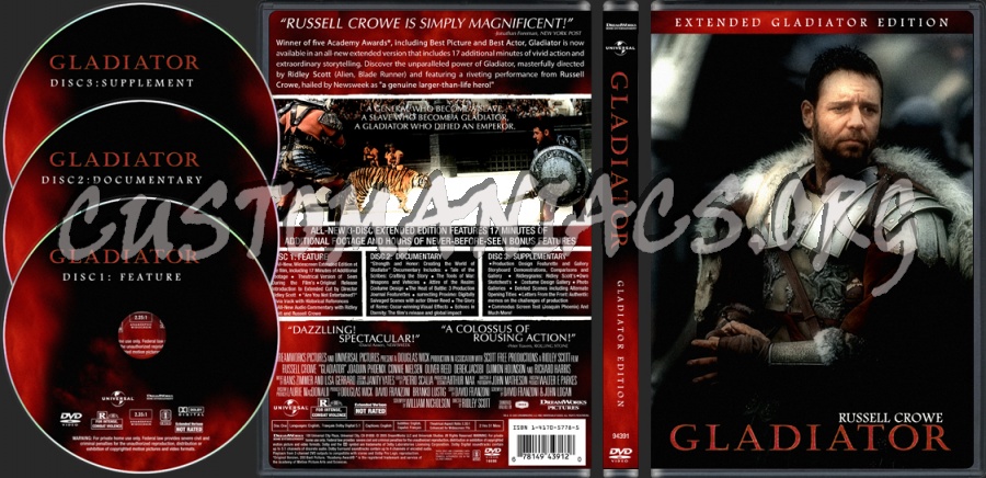 Gladiator 3 Disc Edition dvd cover