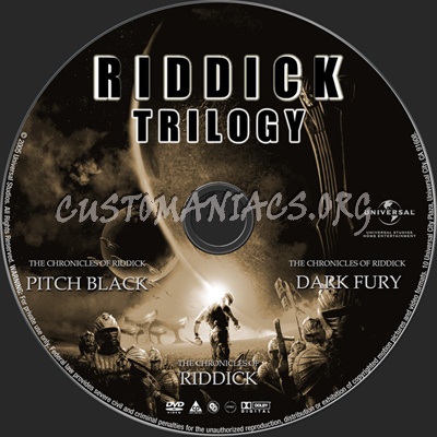 Riddick Trilogy dvd label