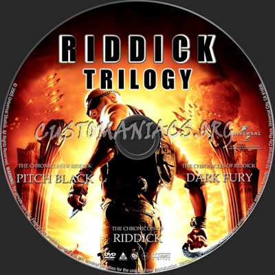 Riddick Trilogy dvd label