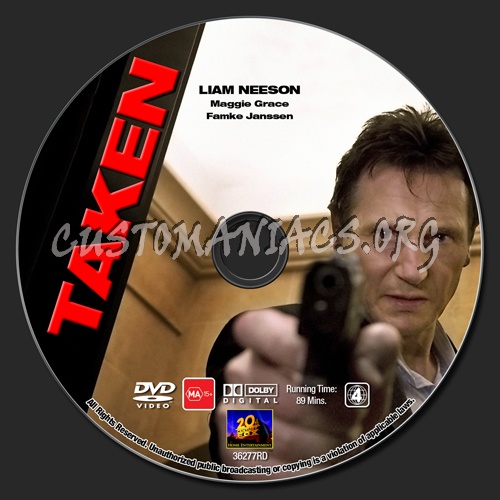 Taken dvd label