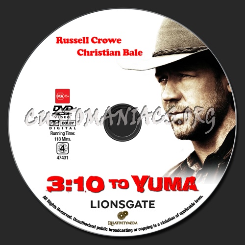 3:10 To Yuma dvd label
