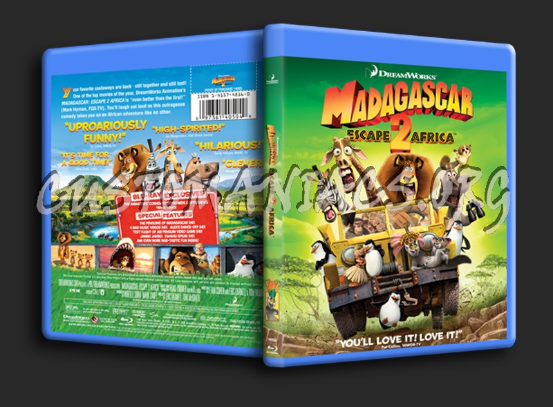 Madagascar 2 Escape 2 Africa blu-ray cover