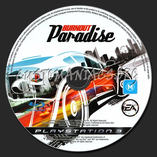 Burnout Paradise dvd label