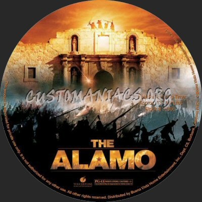 The Alamo dvd label