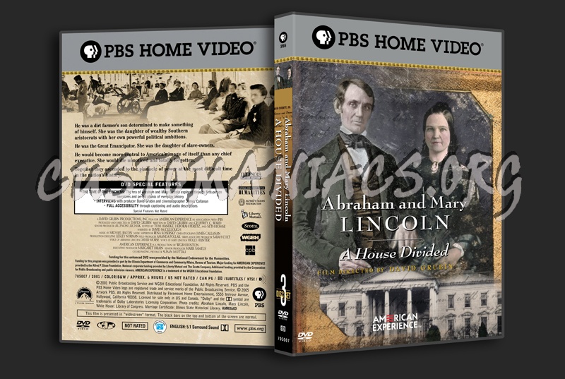 Abraham and Mary Lincoln A House Divided dvd cover