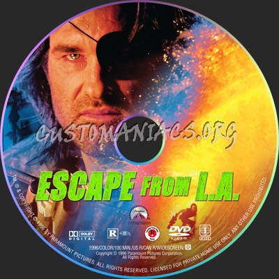 Escape From L.A. dvd label