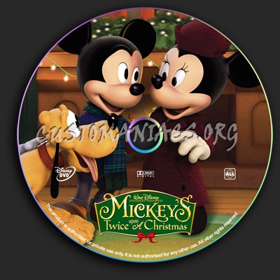 Mickey's Twice Upon A Christmas dvd label