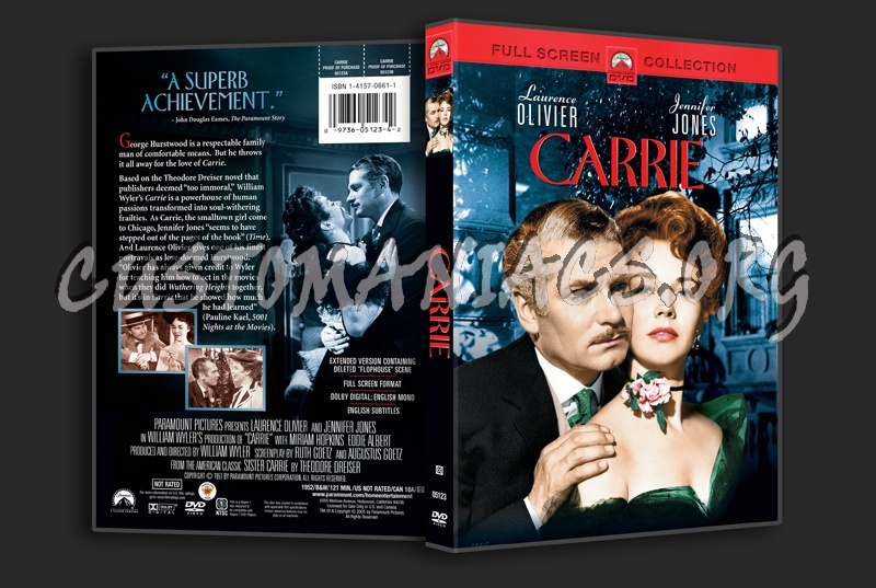 Carrie (1951) dvd cover